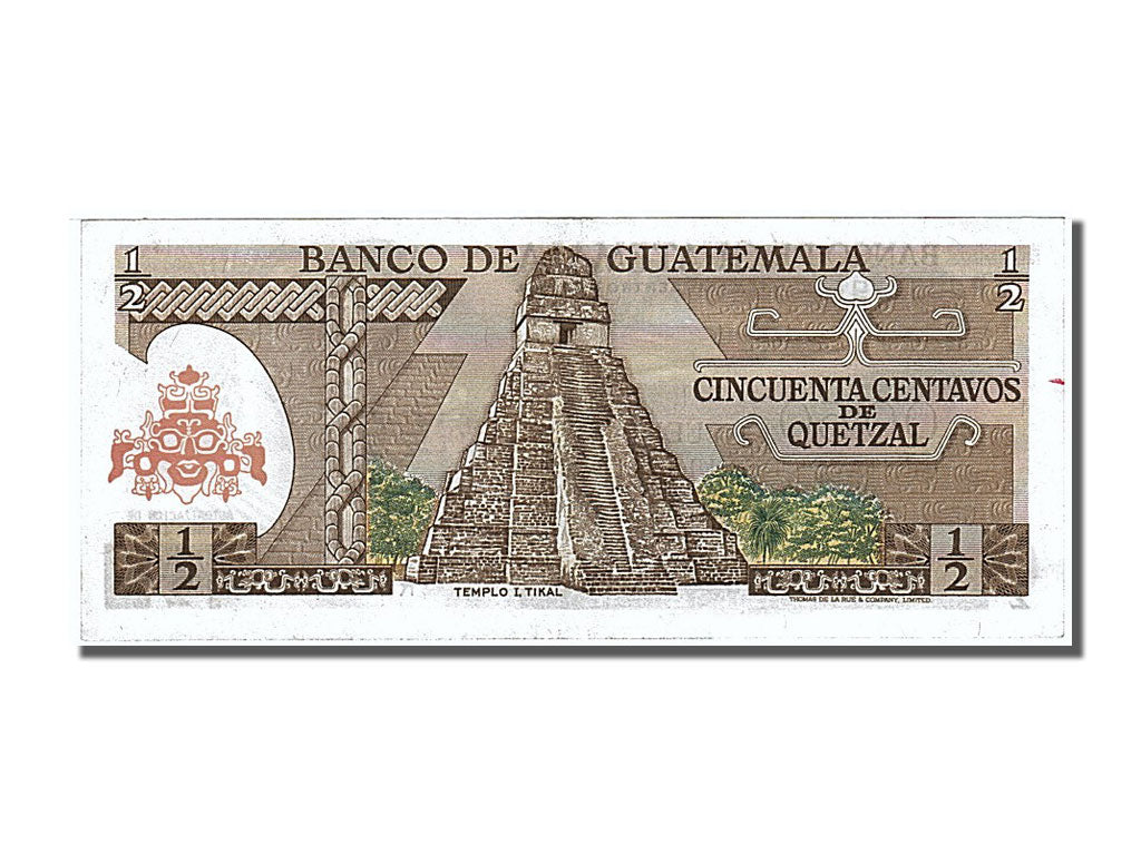 Banknote, Guatemala, 1/2 Quetzal, 1975, 1975-01-03, UNC(60-62)