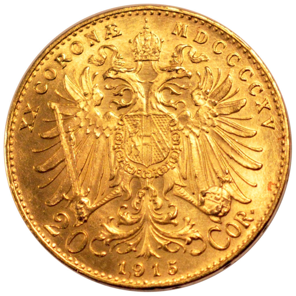 AUSTRIA, 20 Corona, 1915, Vienne, KM #2818, MS(60-62), Gold, 21, 6.76