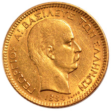 GREECE, 20 Drachmai, 1884, Paris, KM #56, EF(40-45), Gold, 6.42