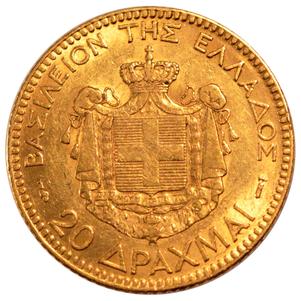 GREECE, 20 Drachmai, 1884, Paris, KM #56, EF(40-45), Gold, 6.42