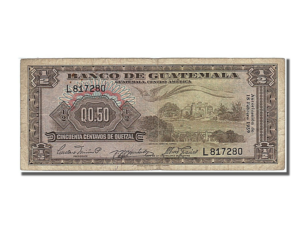 Guatemala, 1/2 Quetzal, 1959, KM #41a, 1959-02-18, EF(40-45), L 817280