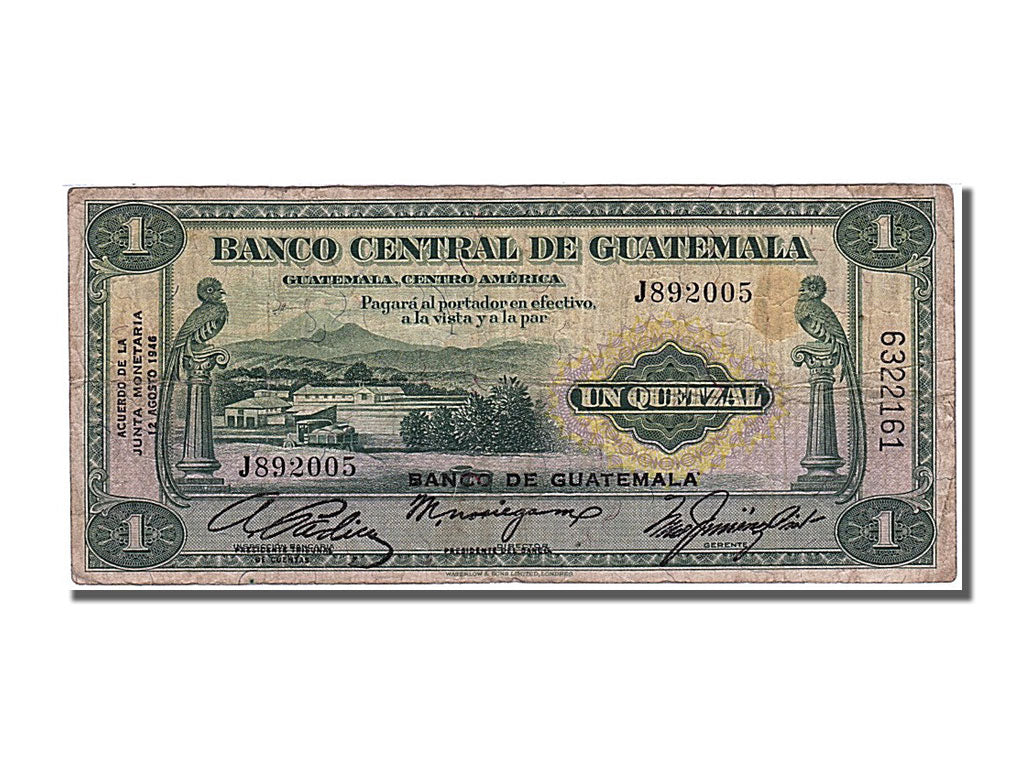 Guatemala, 1 Quetzal, 1946, KM #20, 1946-08-12, EF(40-45), J 892005
