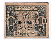 Morocco, 1 Franc, 1944, KM #42, 1944-04-06, AU(55-58)