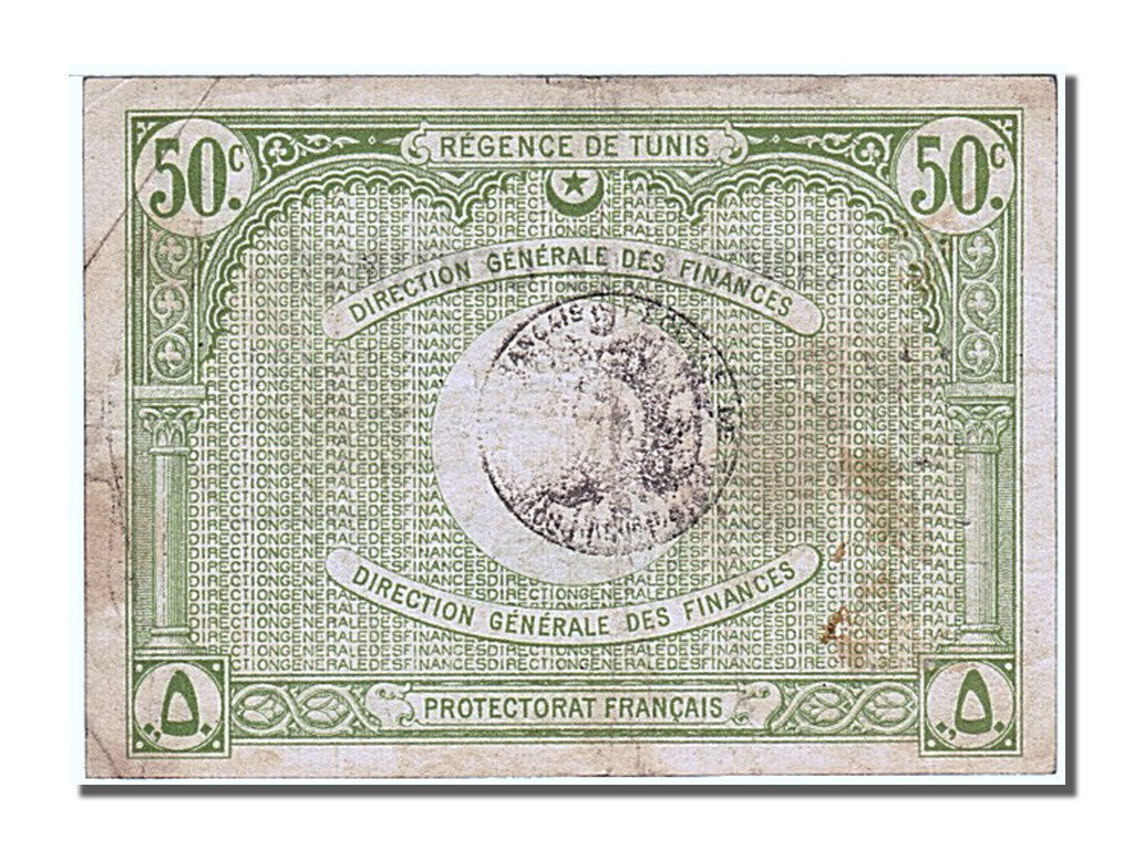 Tunisia, 50 Centimes, 1920, 1920-03-03, EF(40-45), 10691