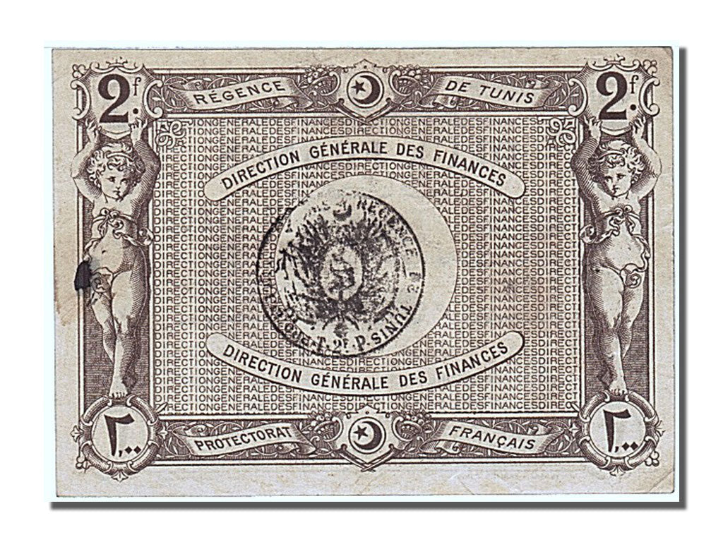 Tunisia, 2 Francs, 1920, 1920-03-03, AU(55-58), 13068