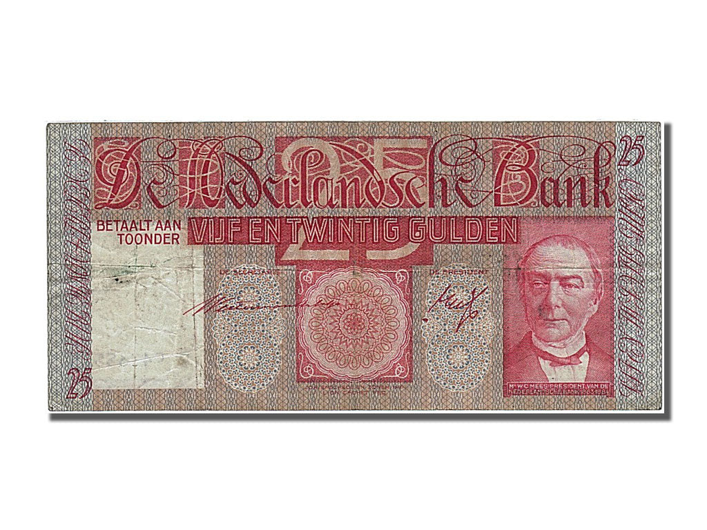 Netherlands, 25 Gulden, 1935, KM #50, 1935-06-21, VF(30-35), BJ 043355