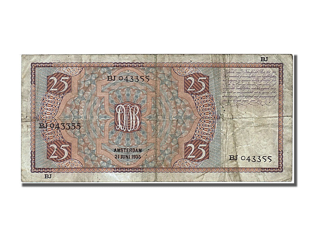 Netherlands, 25 Gulden, 1935, KM #50, 1935-06-21, VF(30-35), BJ 043355