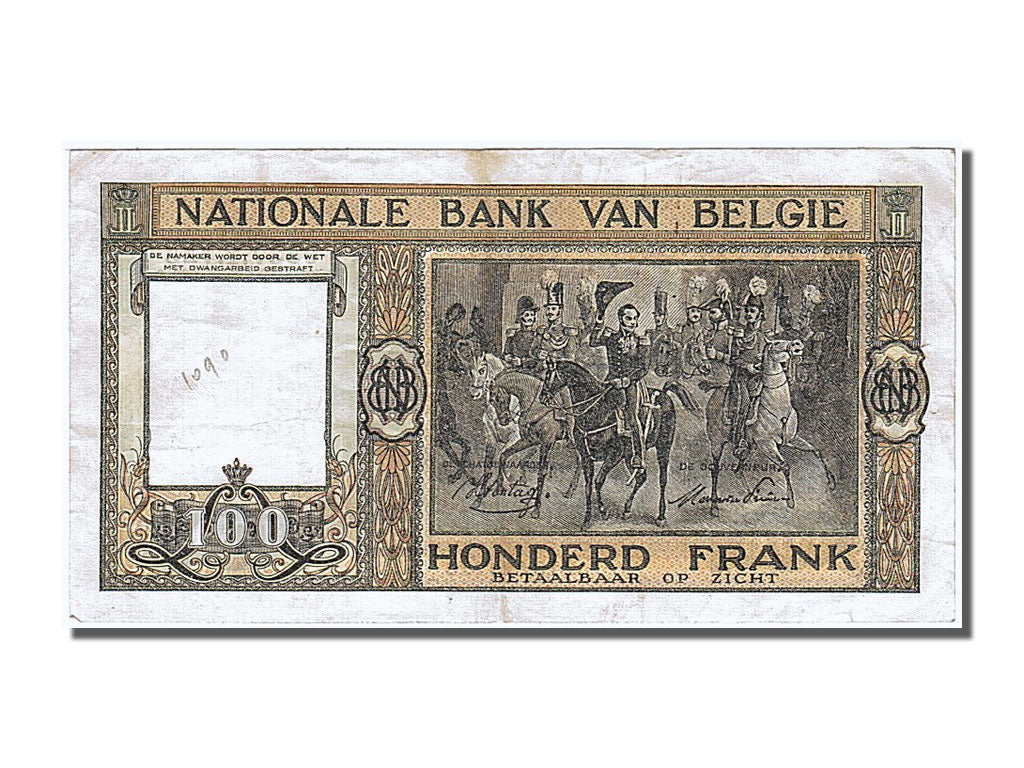 Banknote, Belgium, 100 Francs, 1945, 1945-11-27, AU(50-53)