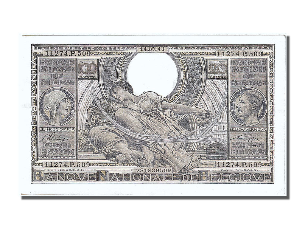 Banknote, Belgium, 100 Francs-20 Belgas, 1943, 1943-07-14, UNC(63)