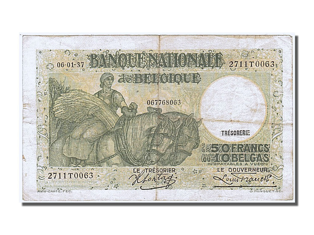 Belgique, 50 Francs, type Anto-Carte