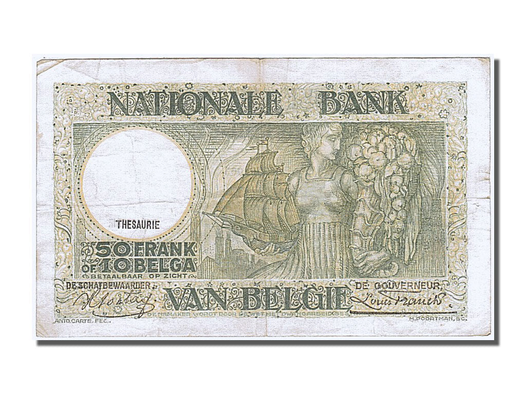 Belgique, 50 Francs, type Anto-Carte