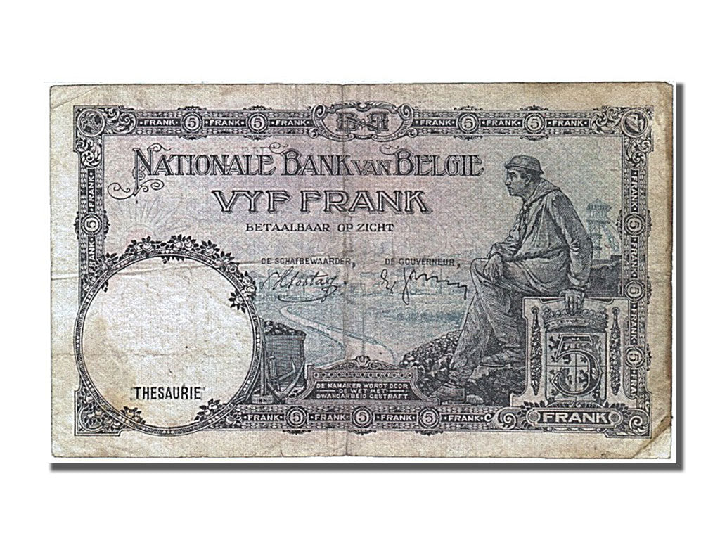 Belgio, 5 Francs, 1938, 1938-04-08, MB