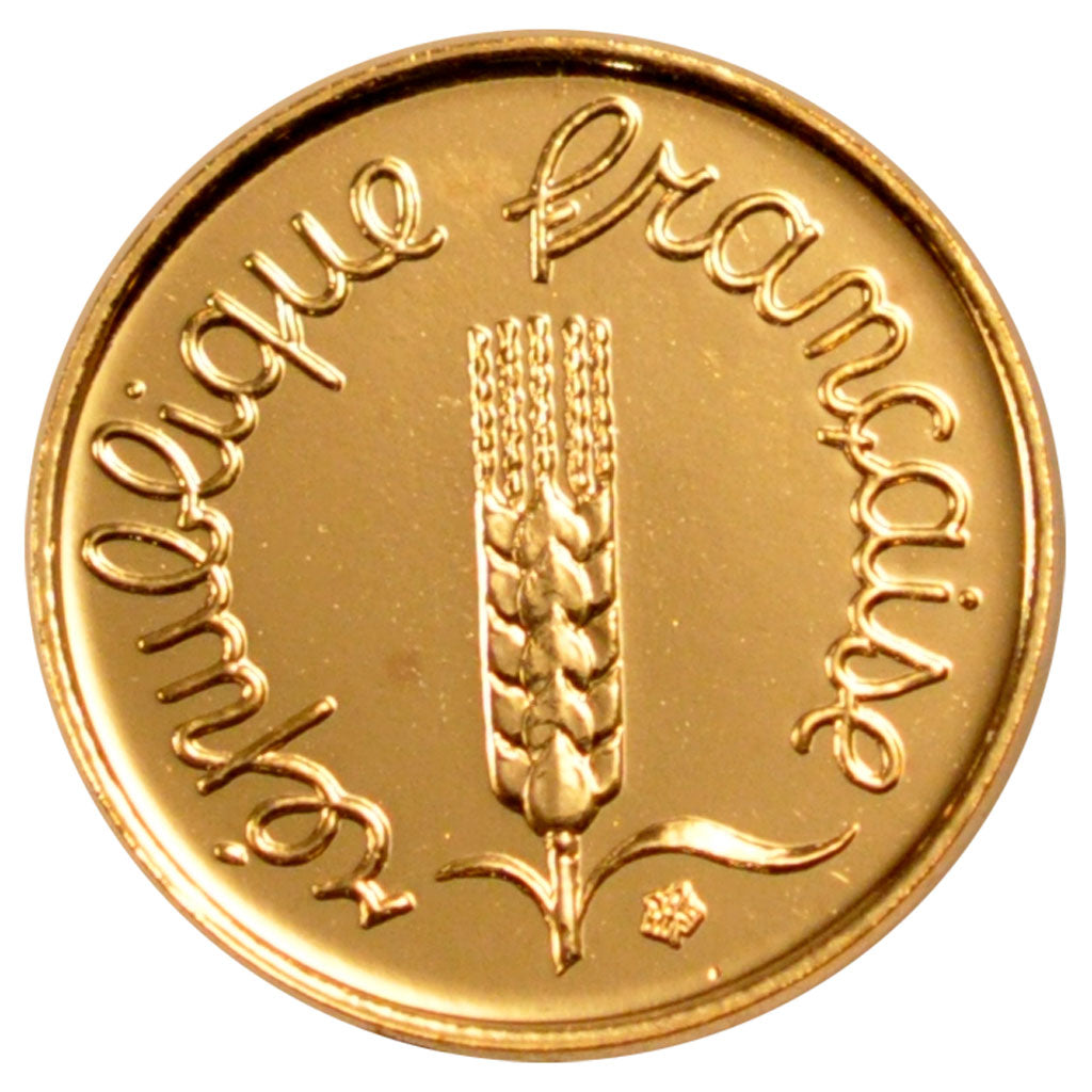 FRANCE, Épi, Centime, 2001, Paris, KM #928a, MS(65-70), Gold, Gadoury #91a, 2.50