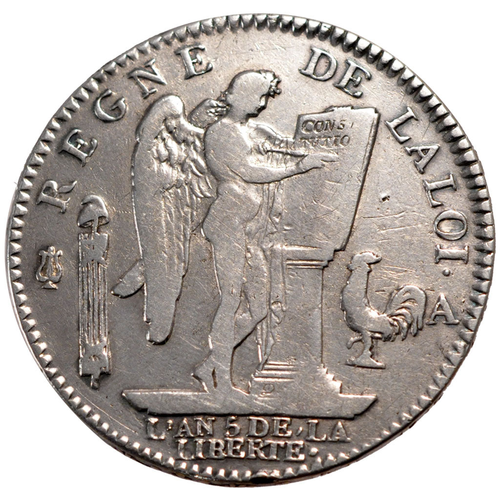 FRANCE, Écu de 6 livres françois, ECU, 6 Livres, 1793, Paris, KM #615.1, VF...