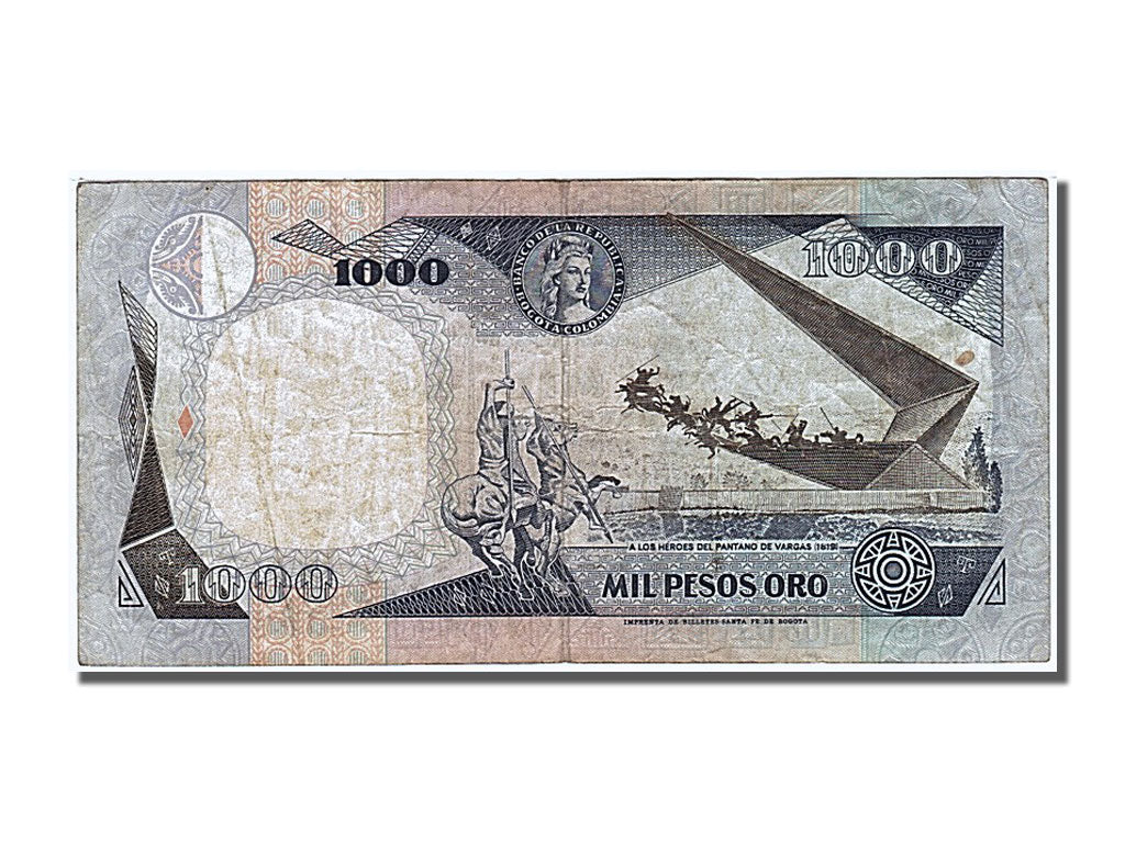 Billete, 1000 Pesos Oro, 1992, Colombia, MBC