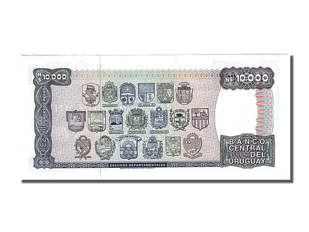 Uruguay, 10,000 Nuevos Pesos, 1987, KM #67b, UNC(65-70), B 10385626