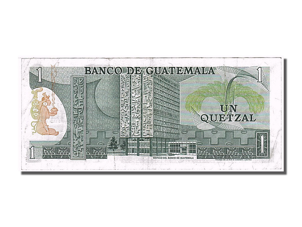 Guatemala, 1 Quetzal, 1977, KM #59c, 1977-01-05, AU(50-53), B 1429351 L