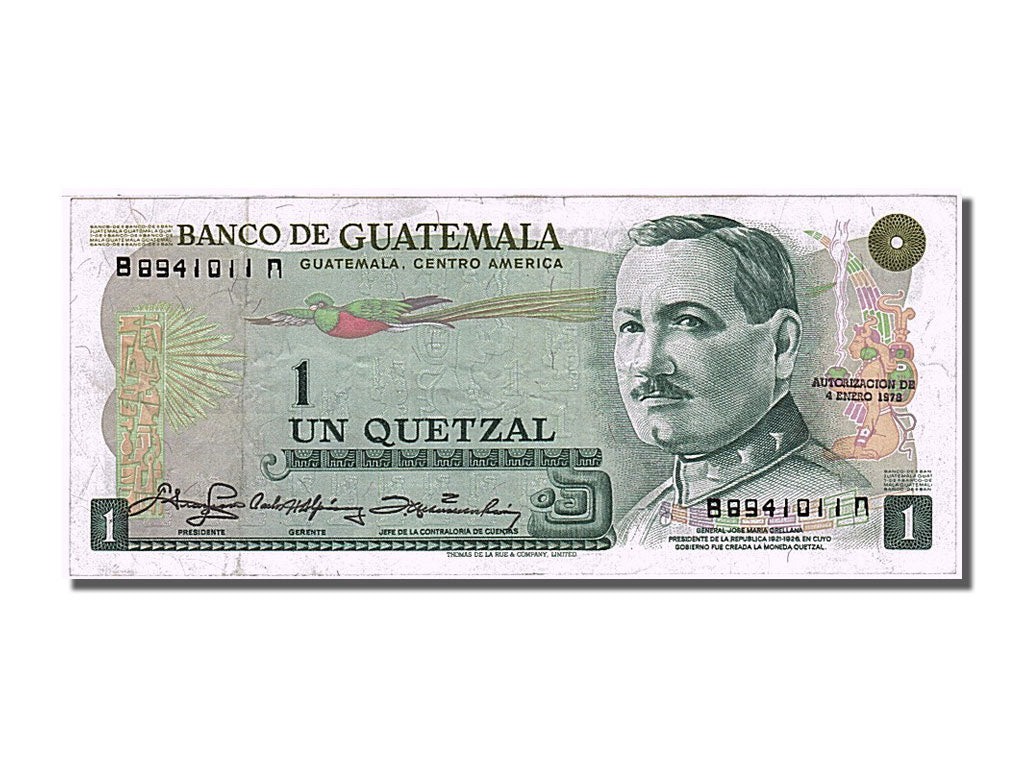 Guatemala, 1 Quetzal, 1978, KM #59c, 1978-01-04, EF(40-45), B 8941011 M