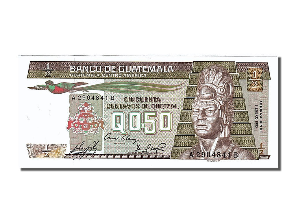 Banknote, Guatemala, 1/2 Quetzal, 1985, 1985-01-09, UNC(65-70)