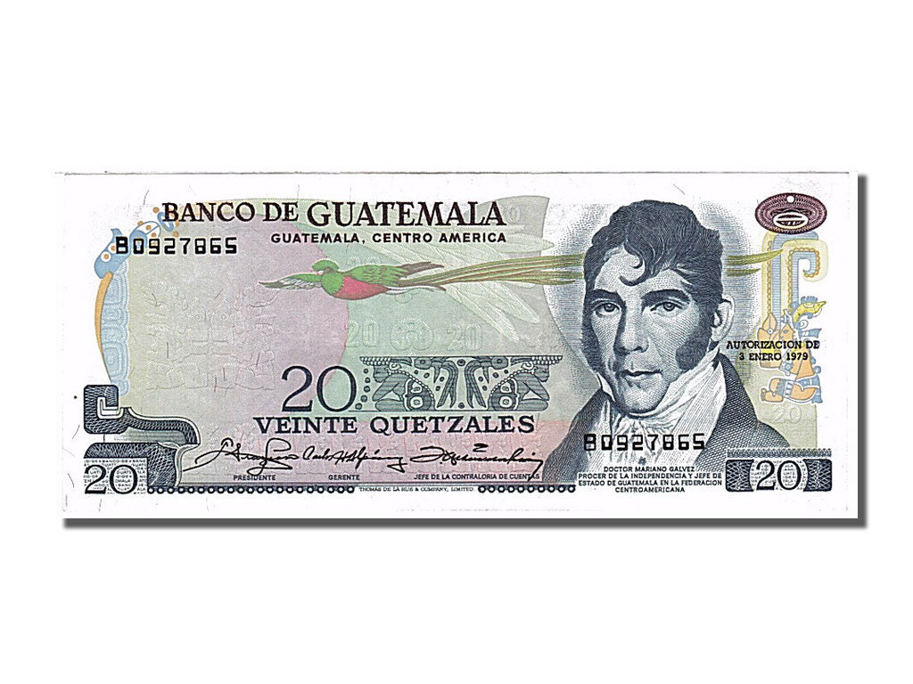 Guatemala, 20 Quetzales, 1979, KM #62c, 1979-01-03, UNC(63), B 0927865