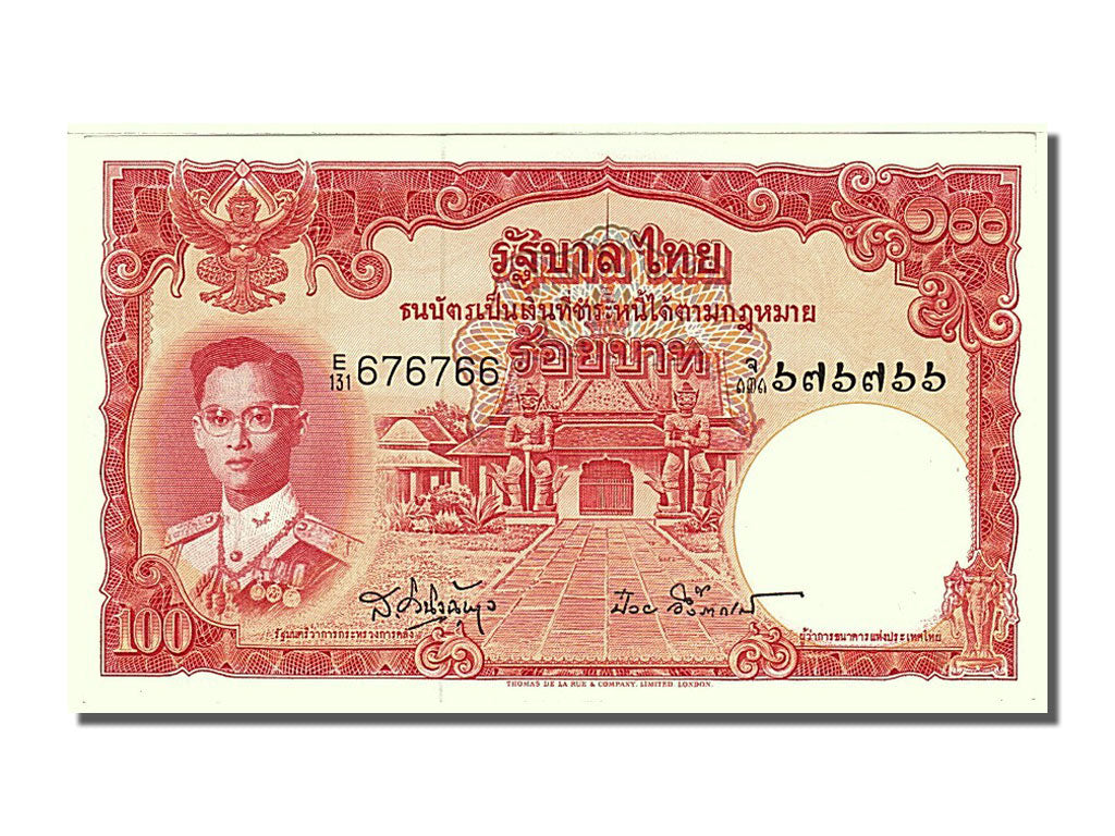 Thailand, 100 Baht, 1955, KM #78b, UNC(65-70), E/131