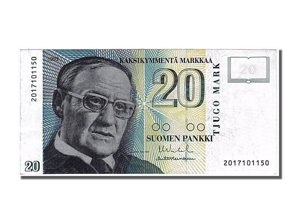 Finland, 20 Markkaa, 1993, KM #122, UNC(65-70), 2017101150