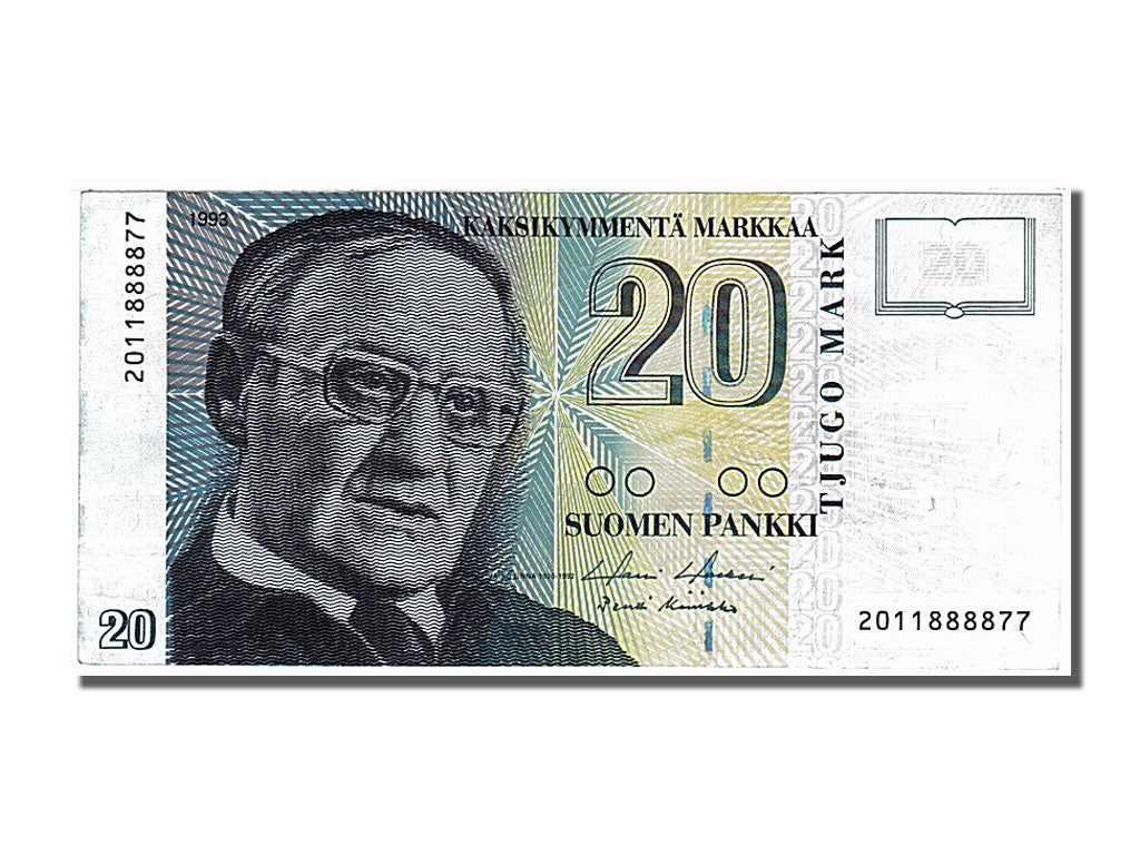 Finland, 20 Markkaa, 1993, KM #122, UNC(60-62), 2011888877