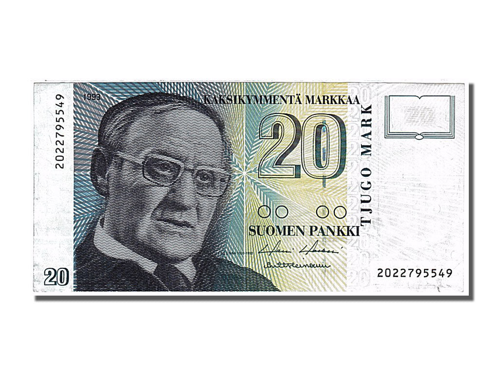 Finland, 20 Markkaa, 1993, KM #122, EF(40-45), 2022795549