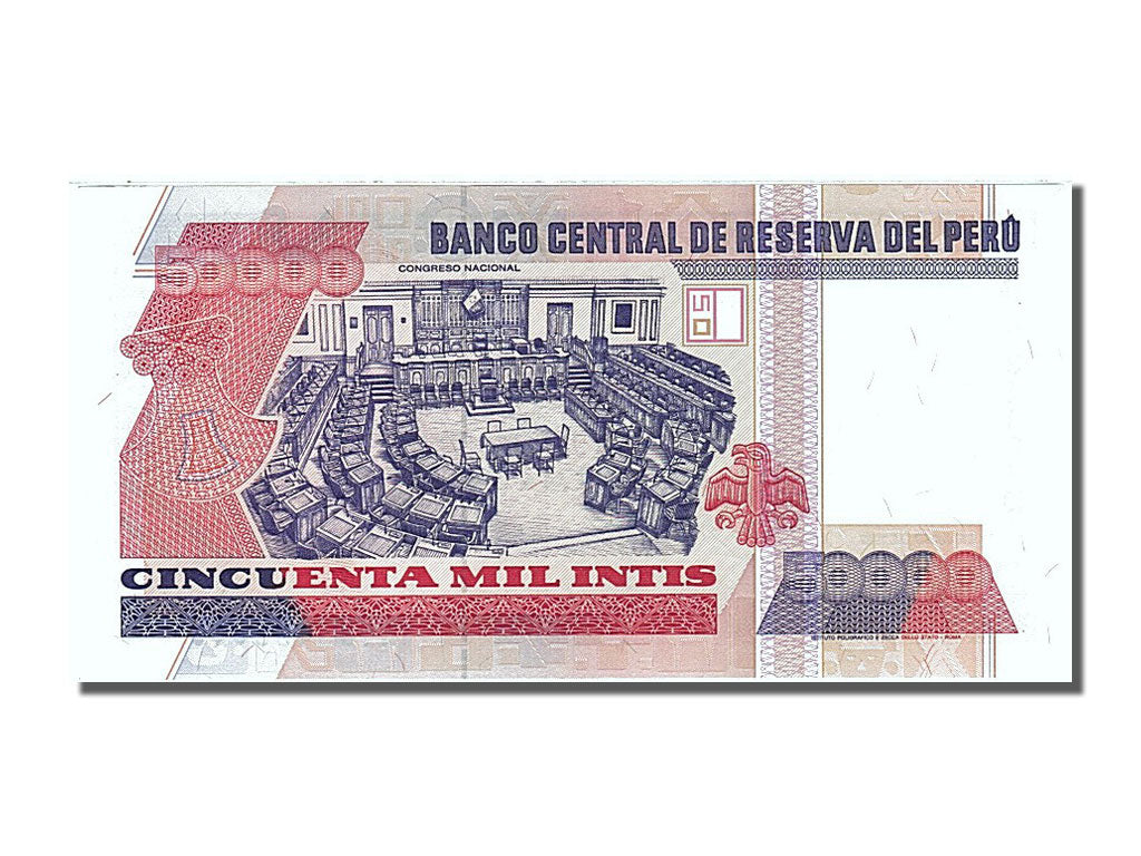 Banknote, Peru, 50,000 Intis, 1988, 1988-06-28, UNC(65-70)