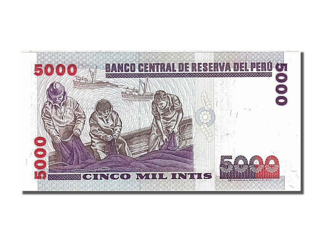 Banknote, Peru, 5000 Intis, 1988, 1988-06-28, UNC(65-70)