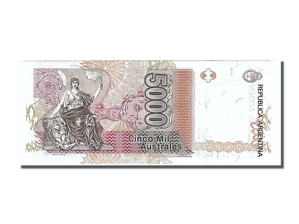 Argentina, 5000 Australes, 1989, KM #330d, UNC(65-70), 38.292.220 B