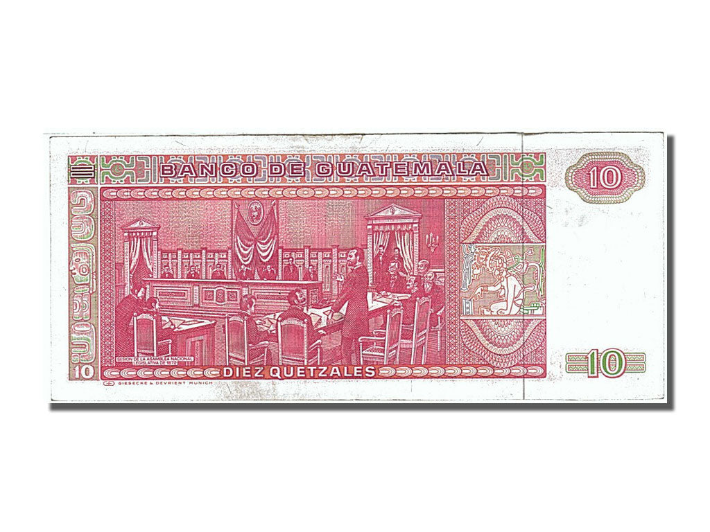 Guatemala, 10 Quetzales, 1988, KM #68, 1988-01-06, EF(40-45), E 6132206 B