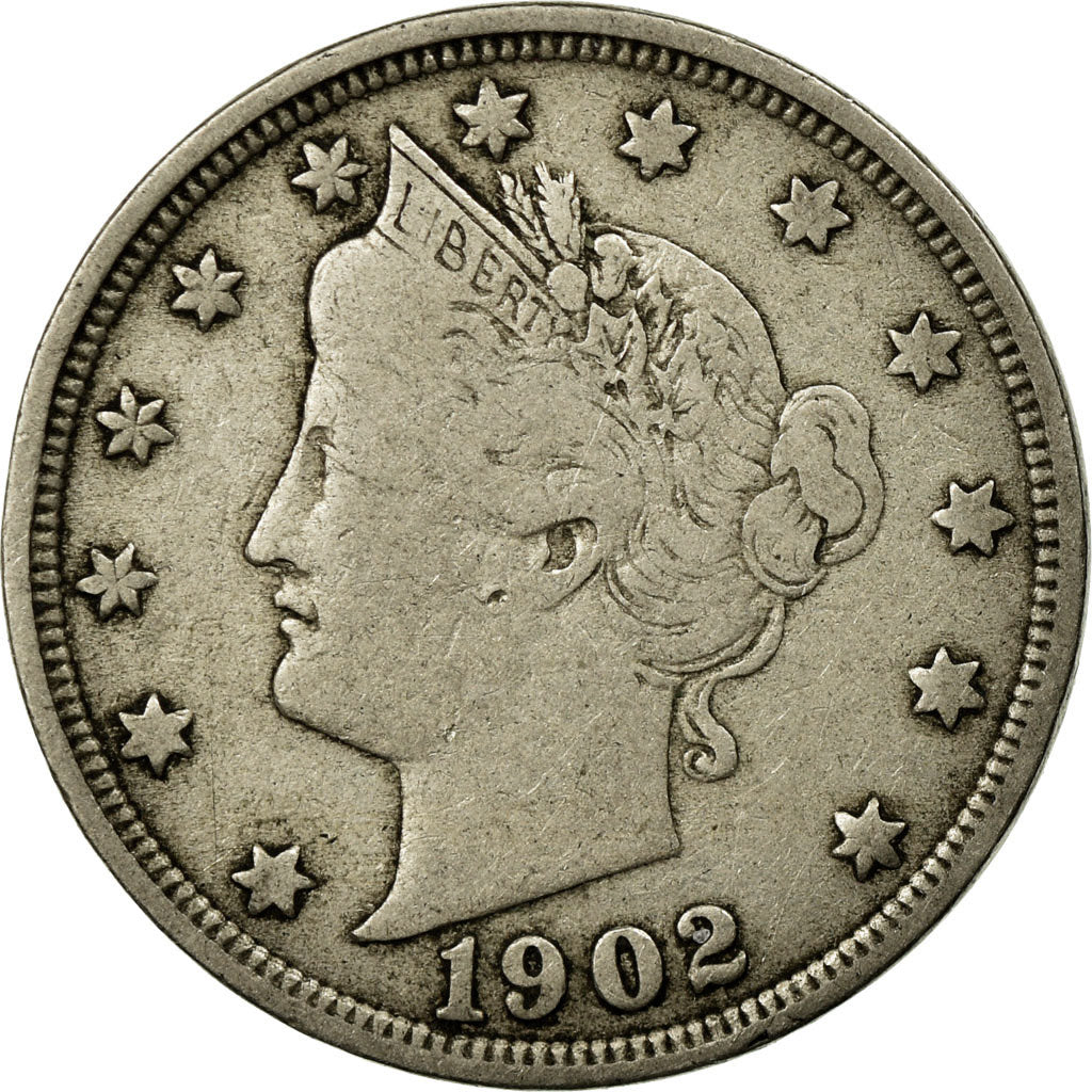 Moneta, Stati Uniti, Liberty Nickel, 5 Cents, 1902, Philadelphia, BB