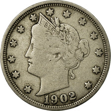 Moneta, Stati Uniti, Liberty Nickel, 5 Cents, 1902, Philadelphia, BB