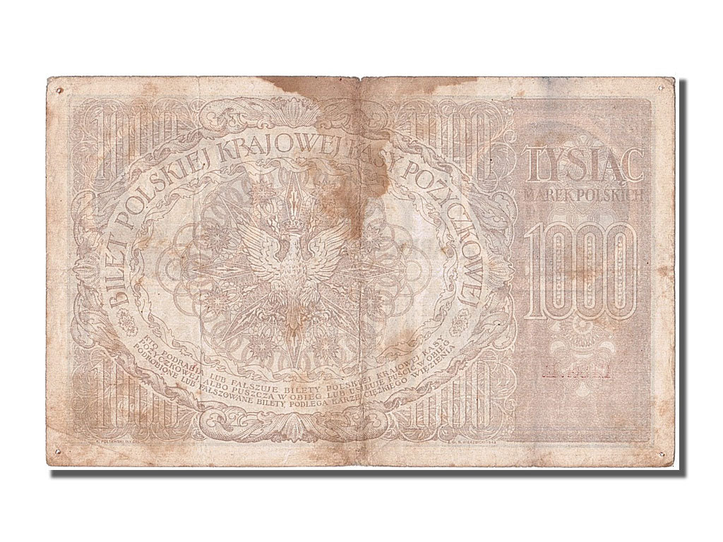 Poland, 1000 Marek, 1919, KM #22c, 1919-05-17, EF(40-45), E 475926