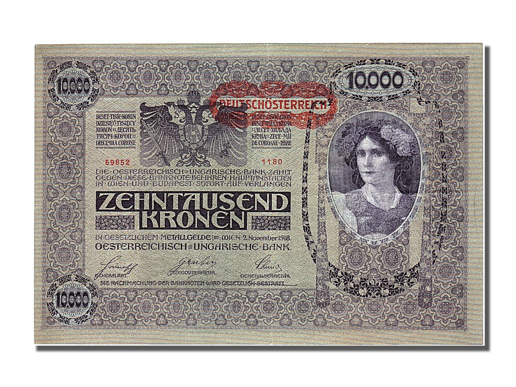 Austria, 10,000 Kronen, 1918, KM #65, 1918-11-02, UNC(60-62), 59852