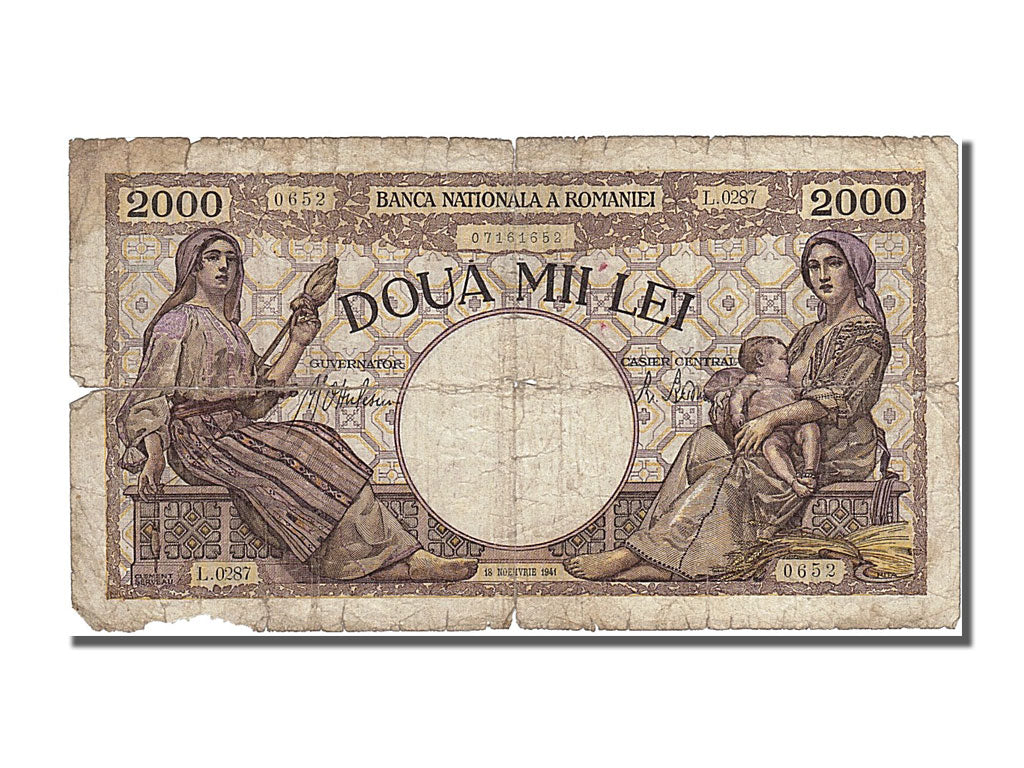 Romania, 2000 Lei, 1941, KM #53a, 1941-11-18, F(12-15), L.0287
