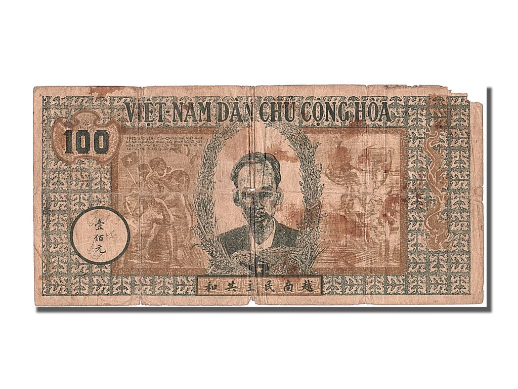 Viet Nam, 100 D<ox>ng, 1947, KM #12a, VG(8-10), AE 043
