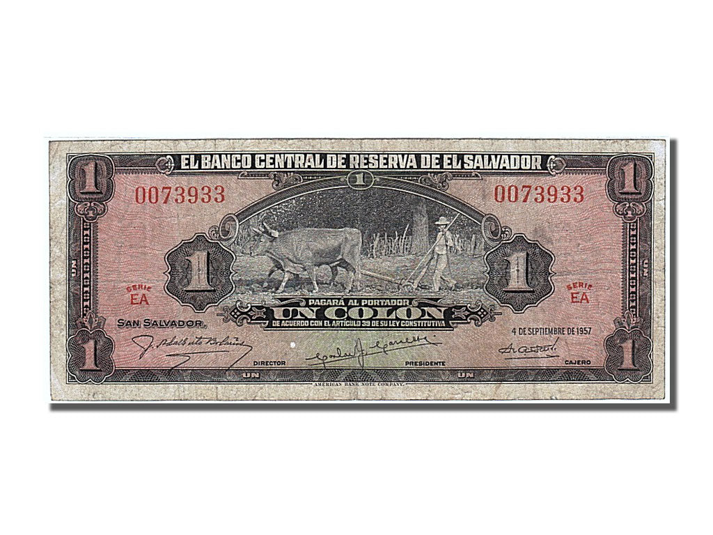 El Salvador, 1 Colon, 1957, 1957-08-04, BB