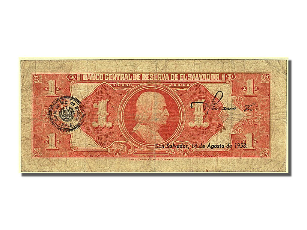 El Salvador, 1 Colon, 1957, 1957-08-04, BB
