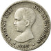 Coin, Spain, Alfonso XIII, 50 Centimos, 1892, Madrid, EF(40-45), Silver, KM:690