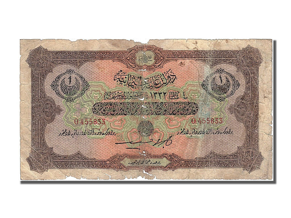 Turkey, 1 Livre, 1915, KM #73, VG(8-10), 0455833