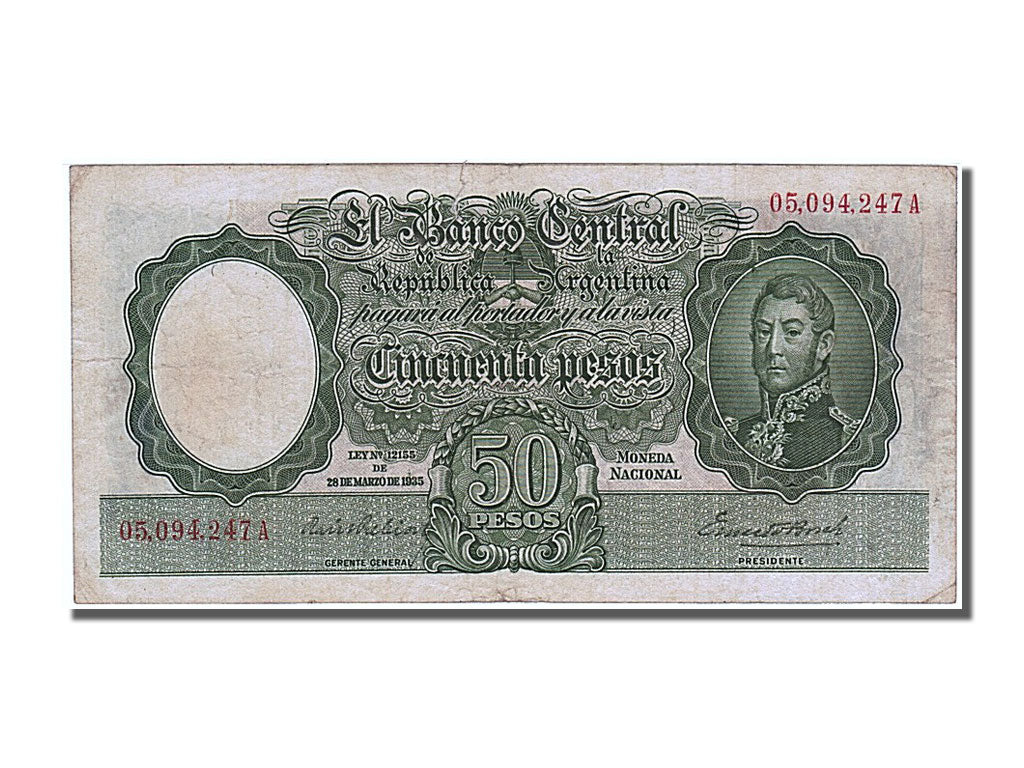 Argentina, 50 Pesos, 1935, KM #266a, EF(40-45), 05094247A