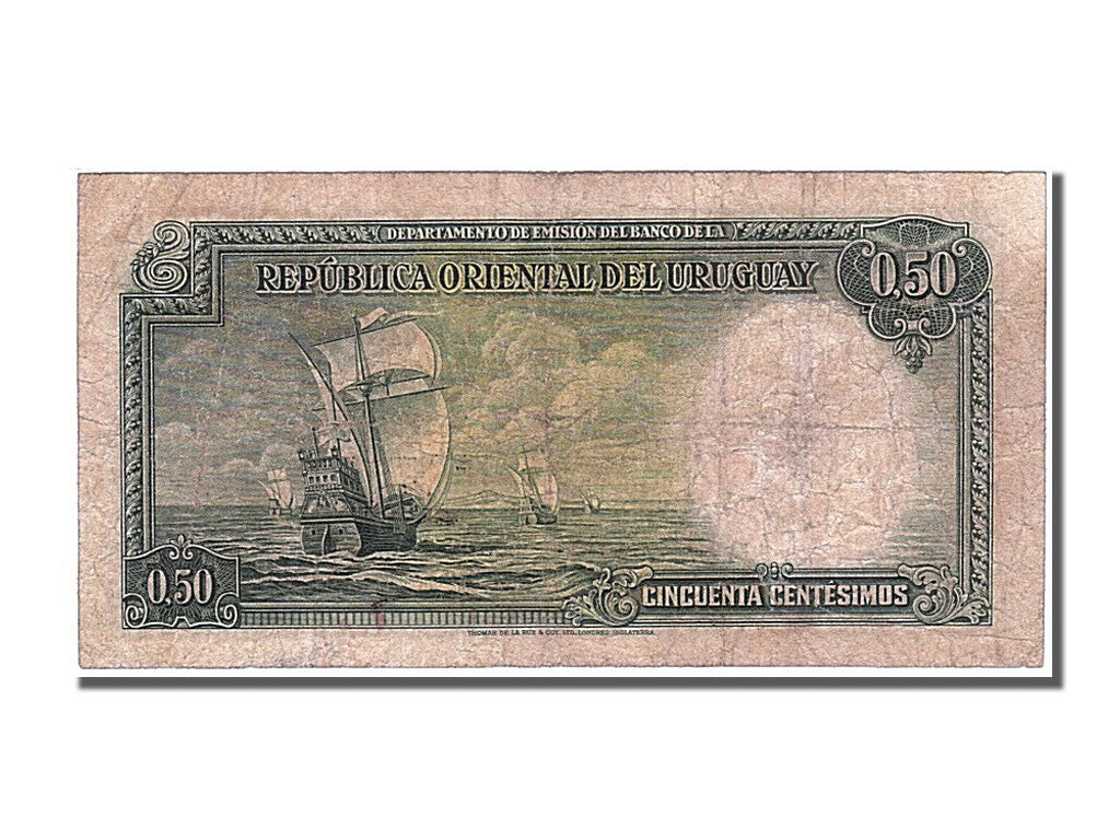 Uruguay, 50 Centésimos, 1935, KM #27b, EF(40-45), 07923903