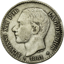 Moneta, Hiszpania, Alfonso XII, 50 Centimos, 1881, Madrid, EF(40-45), Srebro