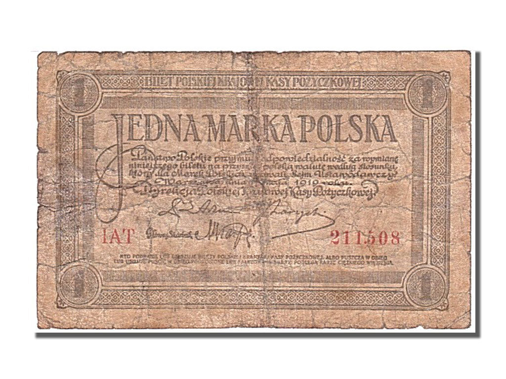 Poland, 1 Marka, 1919, KM #19, 1919-05-17, F(12-15), IAT 221508