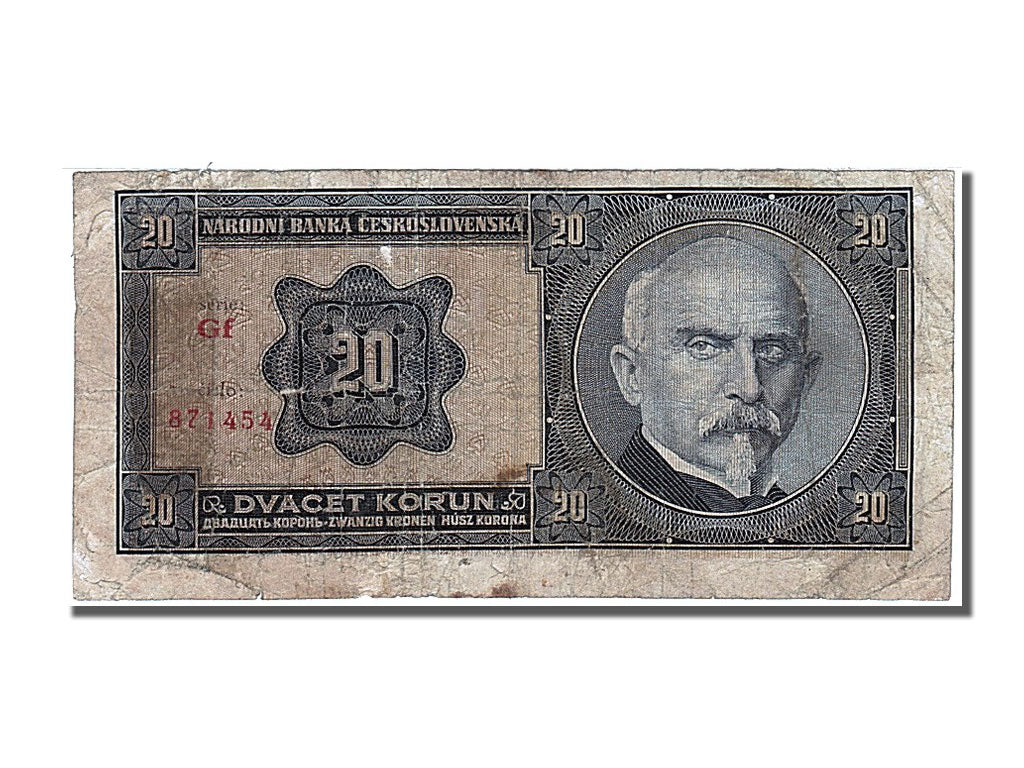 Tchécoslovaquie, 20 Korun, Type Alois Rasin