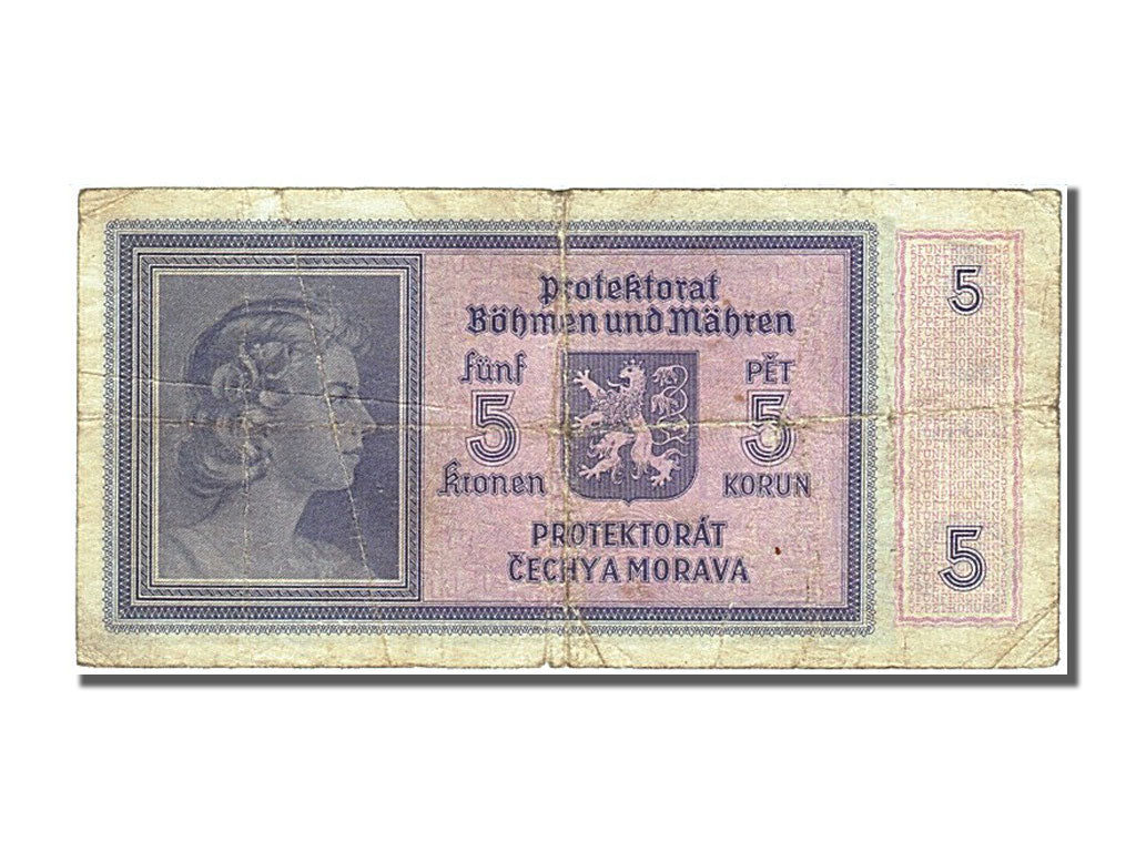 Bohemia and Moravia, 5 Korun, 1940, VF(30-35), B 040