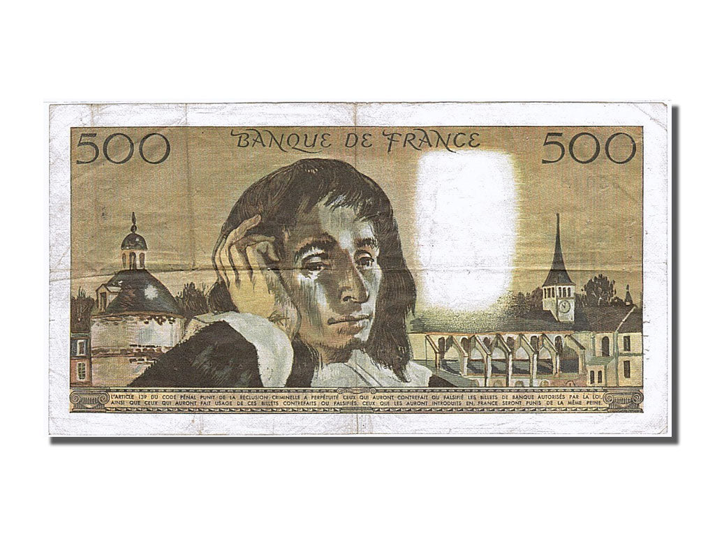 France, 500 Francs, 500 F 1968-1993 ''Pascal'', 1968, KM #156a, 1968-12-05,...