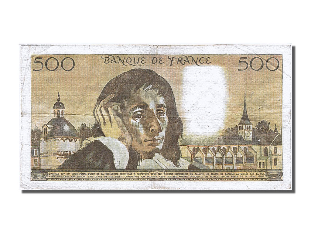 Banknote, France, 500 Francs, 500 F 1968-1993 ''Pascal'', 1977, 1977-02-03